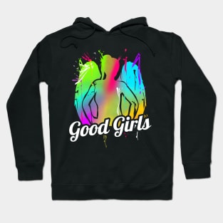 Colorful painted girl with angels wings - the good Hoodie